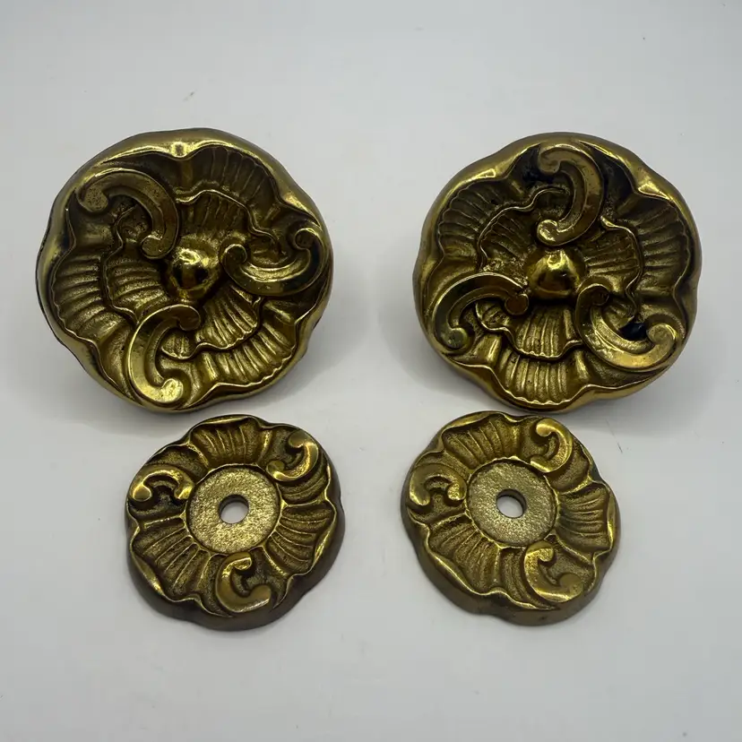 Art Nouveau Solid Brass Drawer Pulls 2”