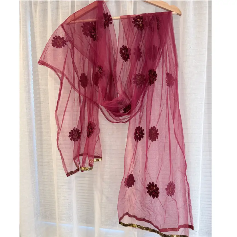 26”x 88” Hand Beaded And Appliquéd Wrap