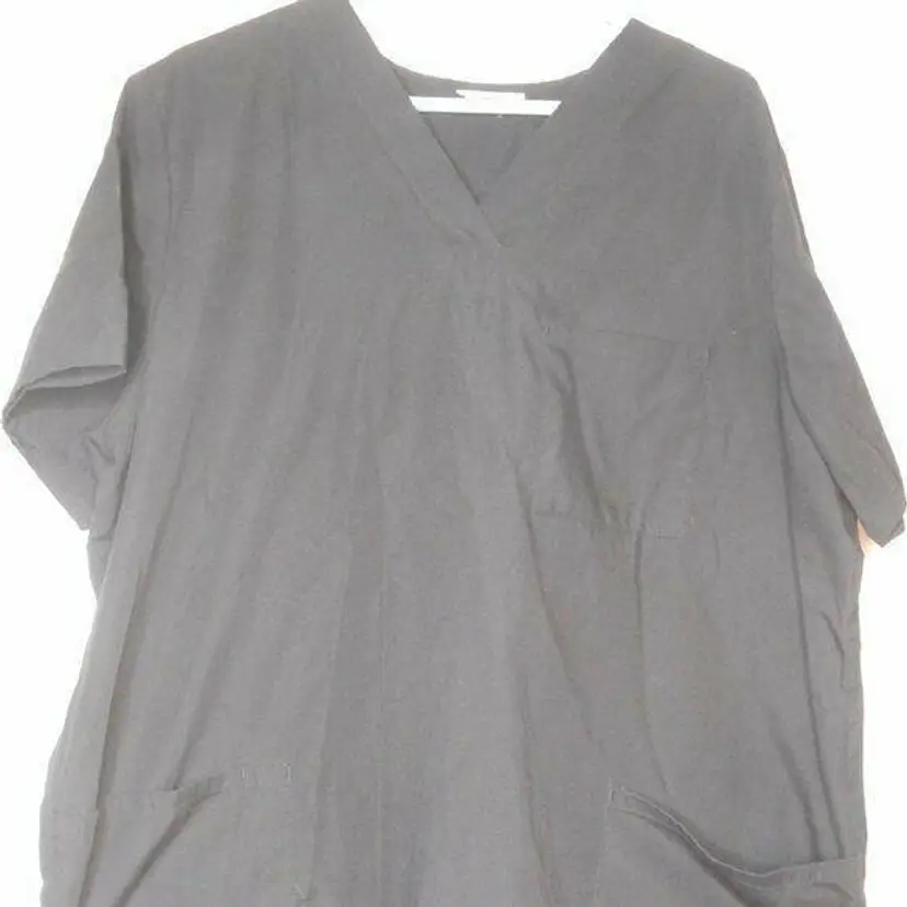 Solid Unisex Black Scrub Top Medical Uniform