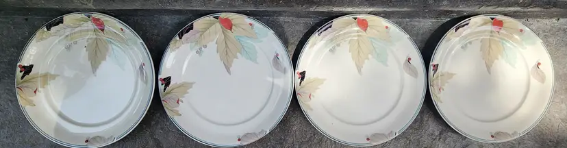 Vintage 4 Keltcraft by Noritake Ireland Maple Shade . 10.5" Dinner Plates. 90s