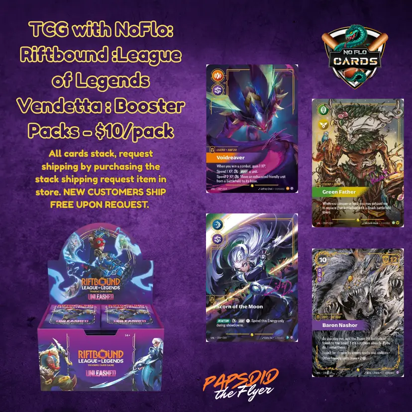 Riftbound: League of Legends Unleashed Booster Packs - TCG with NoFlo