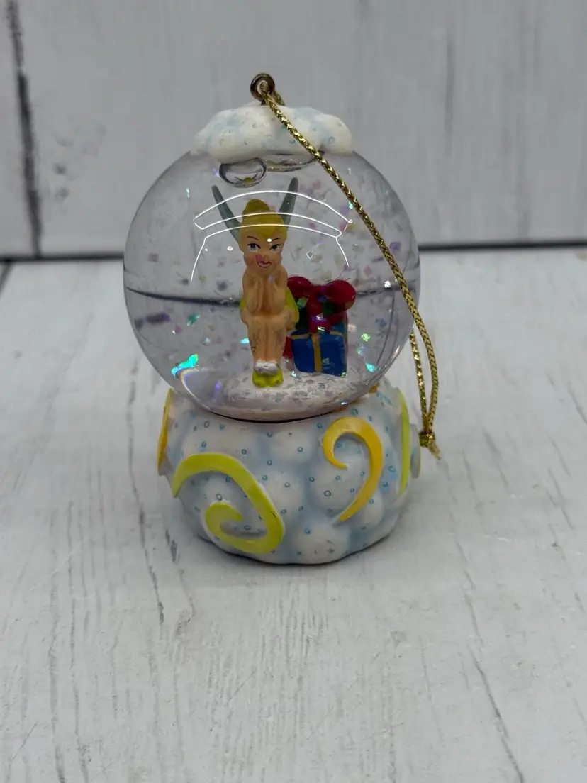 Tinkerbell Snowglobe Christmas Ornament Miniature Tink Disney Peter Pan 3"