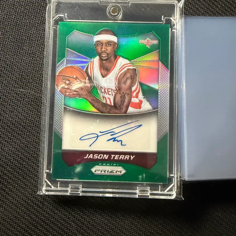 2014-15 Prizm Jason Terry Green Auto + Mag & Bag