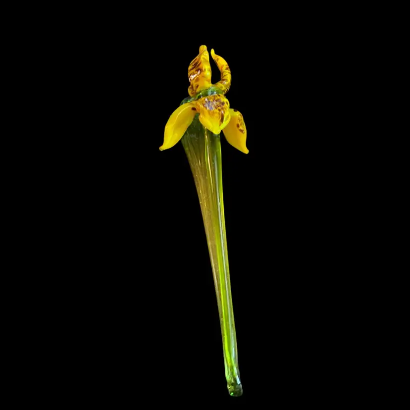 #13- Just In From Ukraine 9 Inch Hand Blown Glass Flowers As Pictured