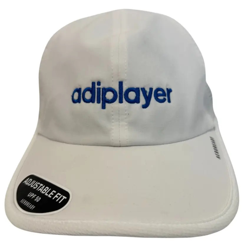 Adidas Adiplayer UPF 50 Adjustable White & Blue Men’s Superlite 2 Team Cap NWT