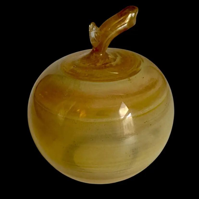 Delicate Hand Painted Glass Hollow Fruit Sculpture AS IS