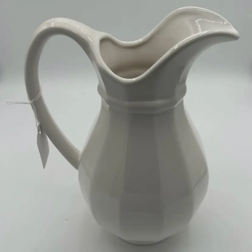 Vintage Stoneware Pitcher Farmhouse Look Style Cottage Country Core 10”