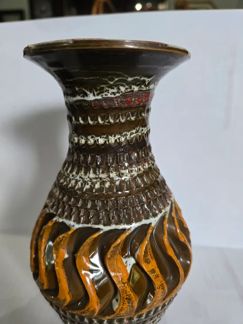 1960s MCM Italian Lava Glaze Vase