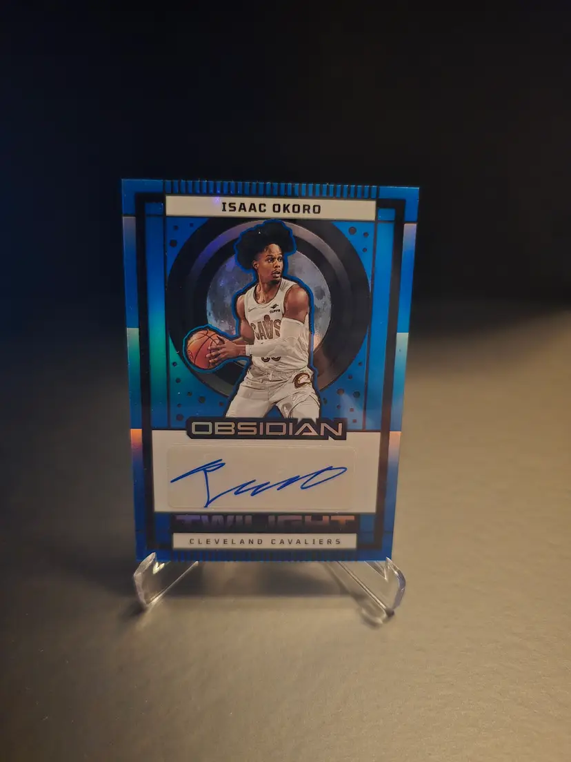Isaac Okoro - 2024-25 Obsidian Twilight Blue Etch Flood Auto /30