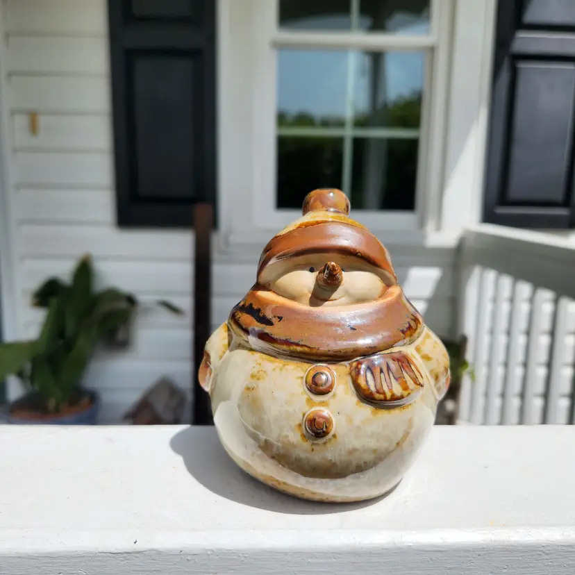 Snowman Ceramic Figurine 5" tall