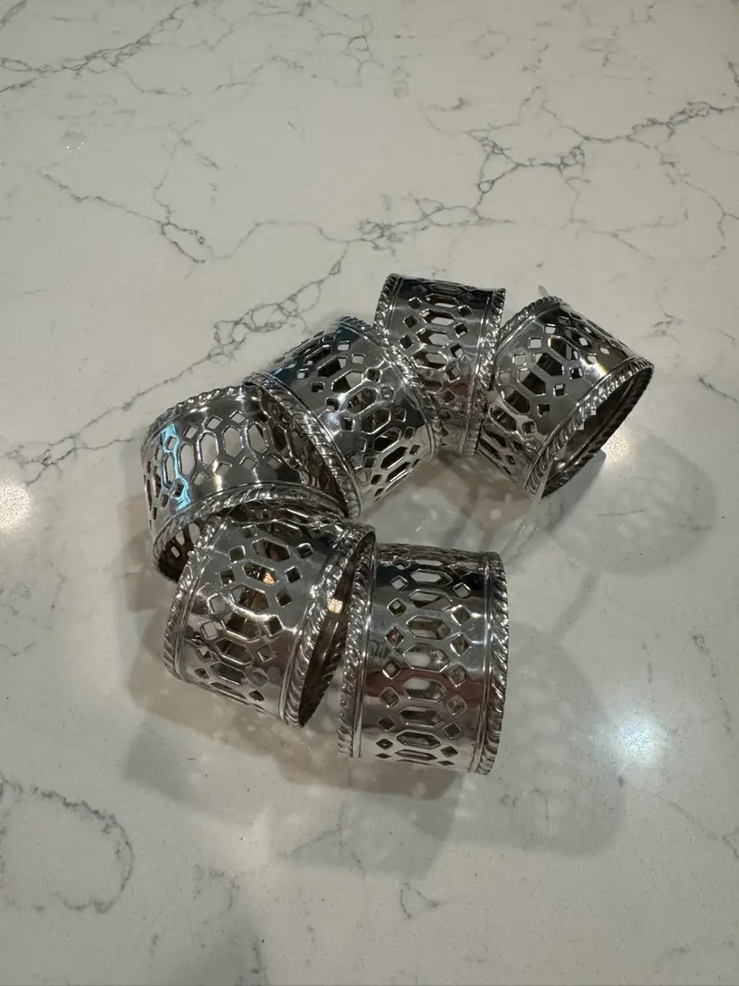 🪹Ornate Silver Plate Napkin Rings