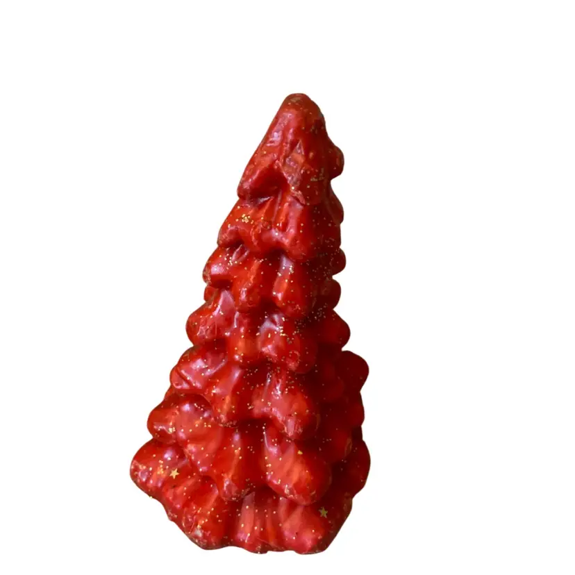 Vintage Christmas Tree Candle 6 1/2 X 4 Inches