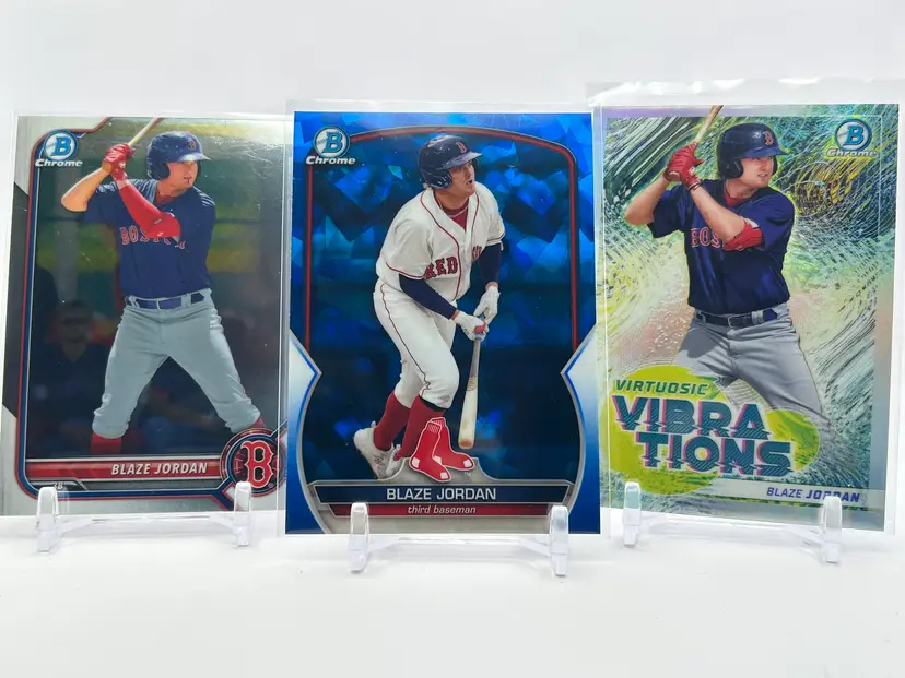 BC37 - Blaze Jordan 3 card prospect lot - Chrome, Sapphire, Vibrations - St. Louis Cardinals