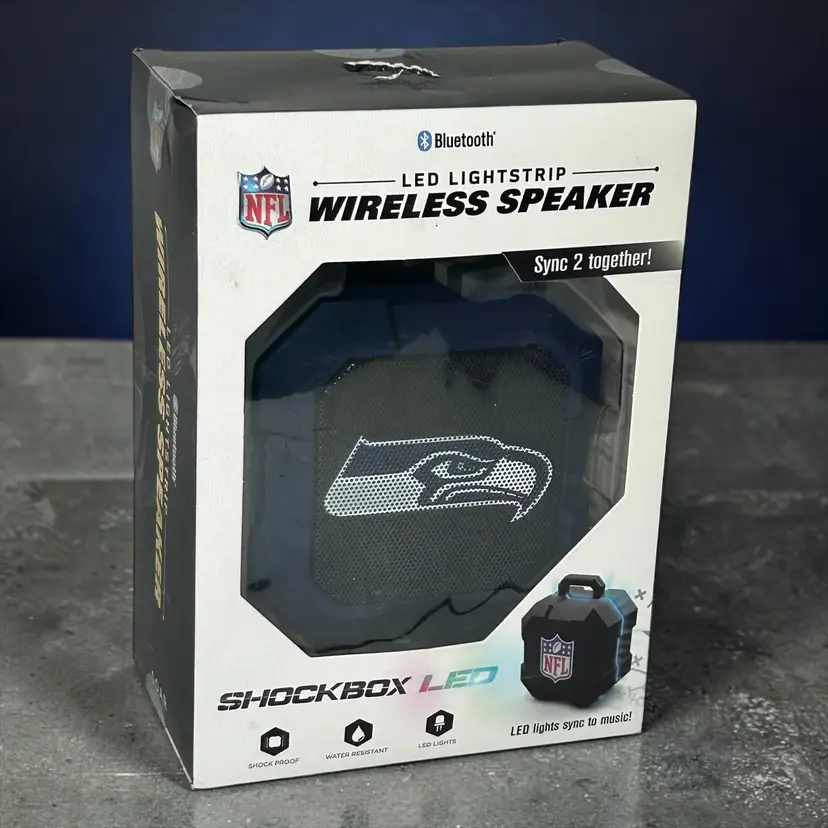 NFL Shock Box LED Lightstrip Wireless Speaker Bluetooth Seatle Seahawks Football