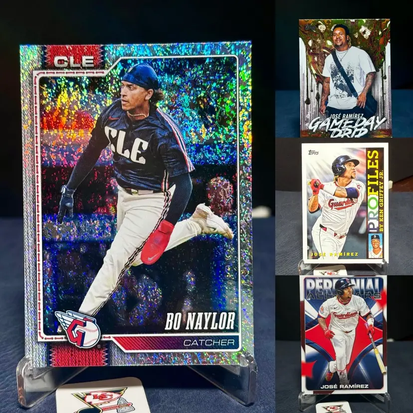 Cleveland Guardians 4 Card Lot - Bo Naylor 2026 Topps Sandglitter - Jose Ramirez