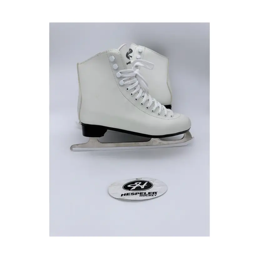 HESPELER HOCKEY Figure Ice Skates Women’s Size 9 EU 42 White & Black Vtg. 2002