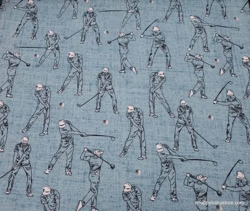 Golf Swings Flannel Fabric Remnant - 100% Cotton - Choose Size - Soft Craft & Quilting Fabric
