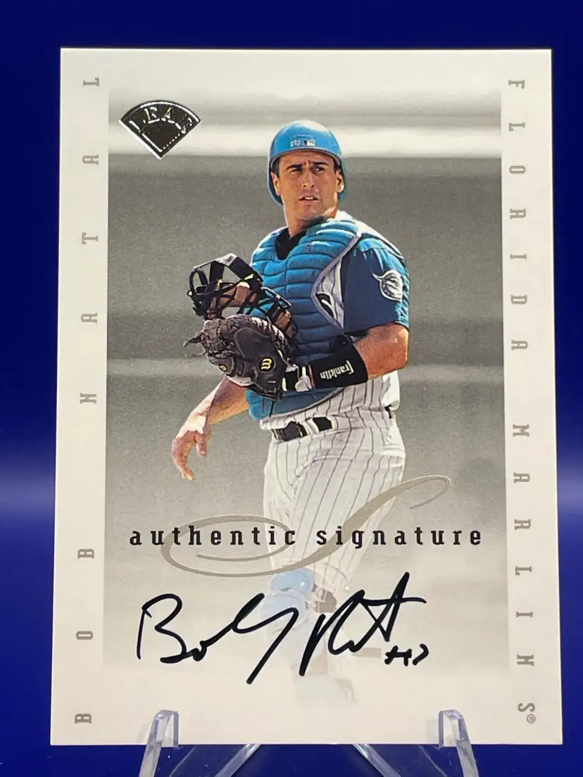 Bob Natal Auto 1996 Leaf Signatures Florida Miami Marlins Insert