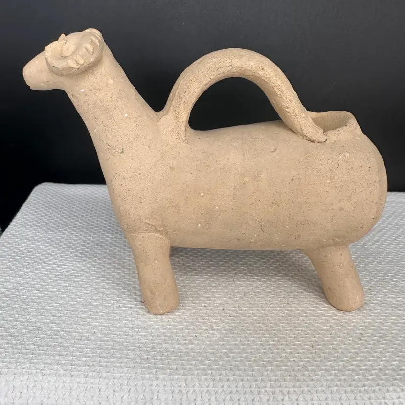 Vintage Spanish Terracotta Zoomorphic Ram Pitcher