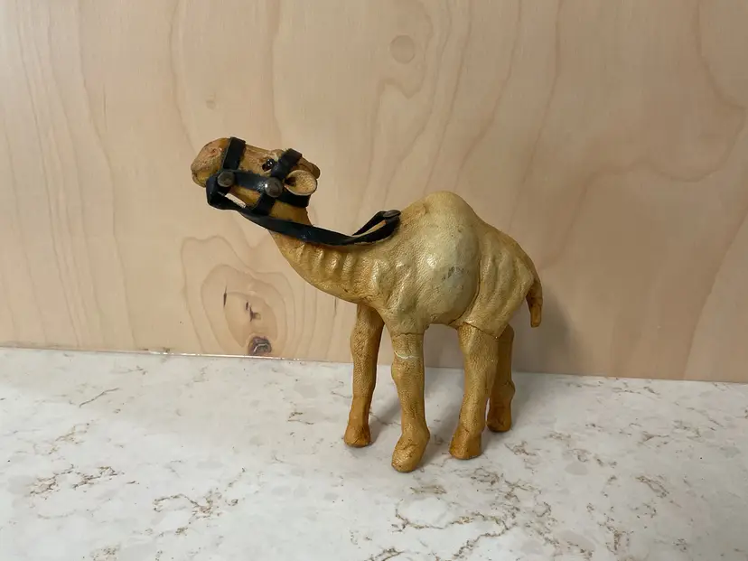 Vintage Handcrafted Leather wrapped Camel Figurine