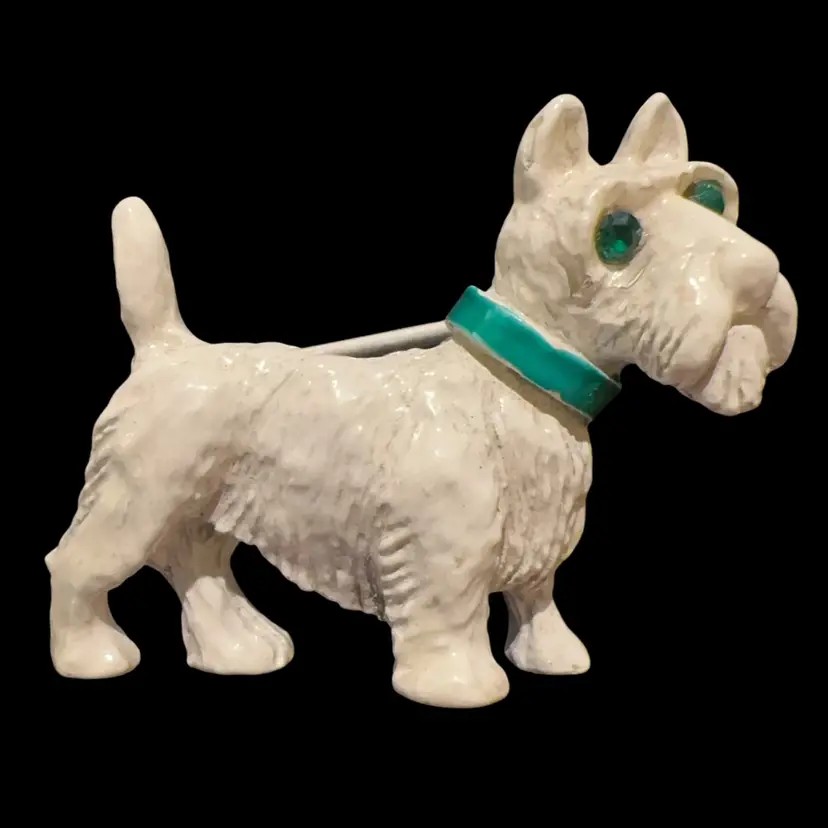 Vintage Gerrys White Dog Brooch