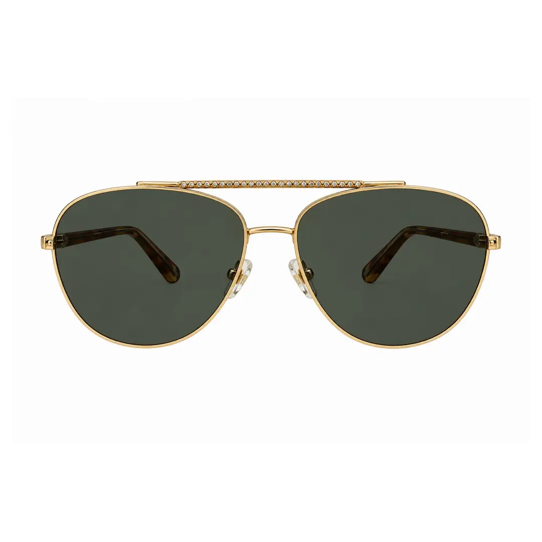 Chanel Gold Frame Aviator Sunglasses