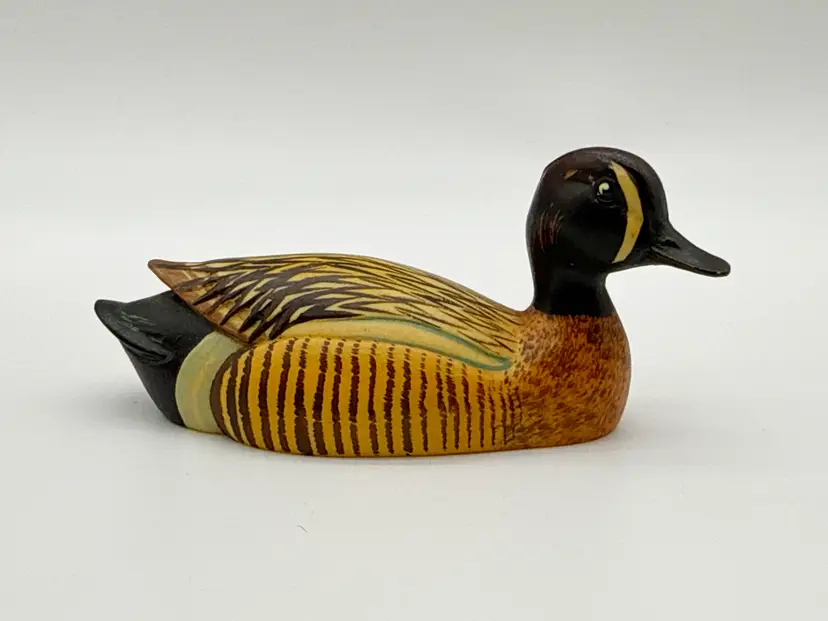 Anri Italy BLUE-WINGED TEAL Wildlife Collection Hand Crafted Duck Decoy