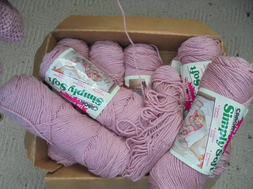 Started Knitting Project in Pink with All Yarn