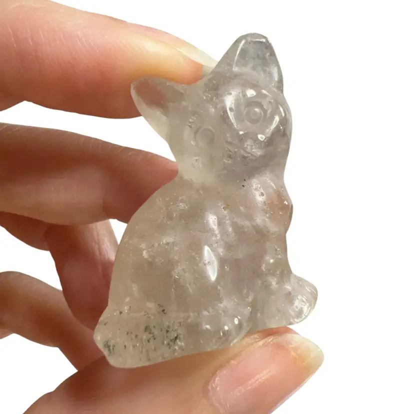 Smoky Quartz Kitty Cat Figurine 1.5”