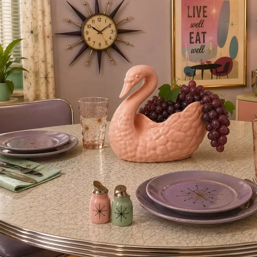 Vintage Pink Swan Planter