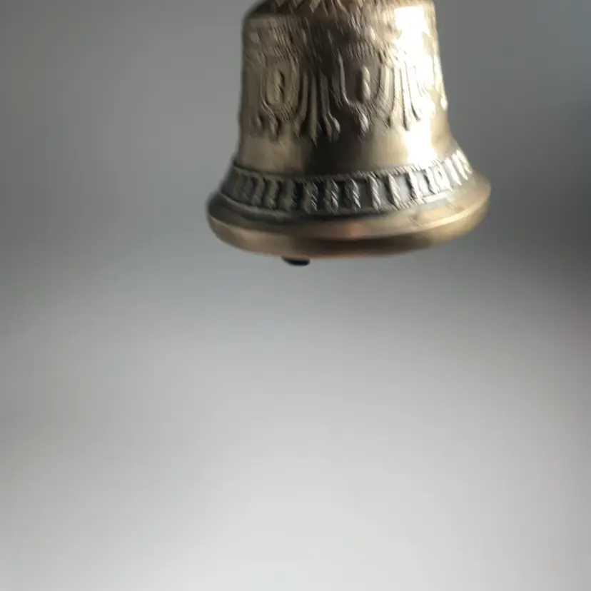 Tibetan Buddhist Ghanta Etched Brass Bronze Meditation Ritual Prayer Bell Vintage 6"