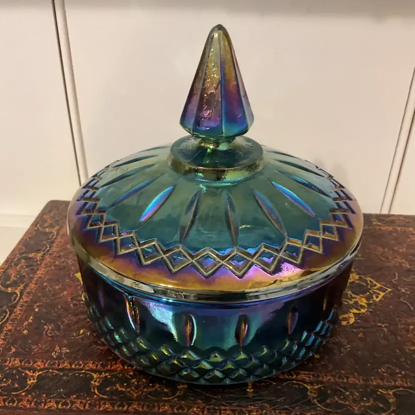 🍁Indiana Glass Princess Blue Candy Dish