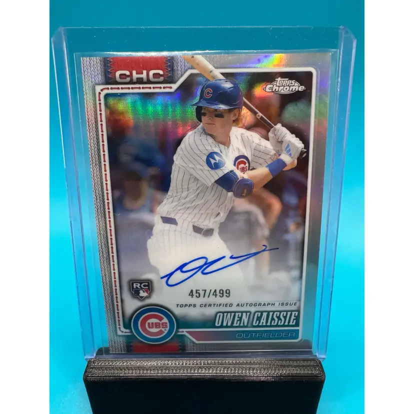 Owen Caissie Topps Chrome Refractor Rookie Auto /499 RC Miami Marlins