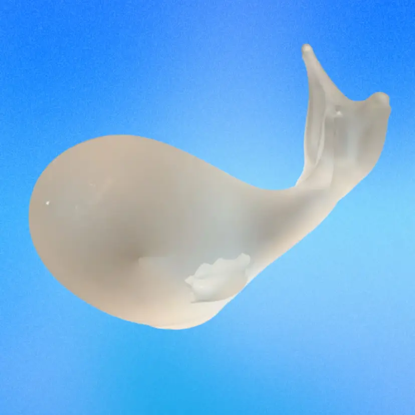 Frosted Whale Paperweight