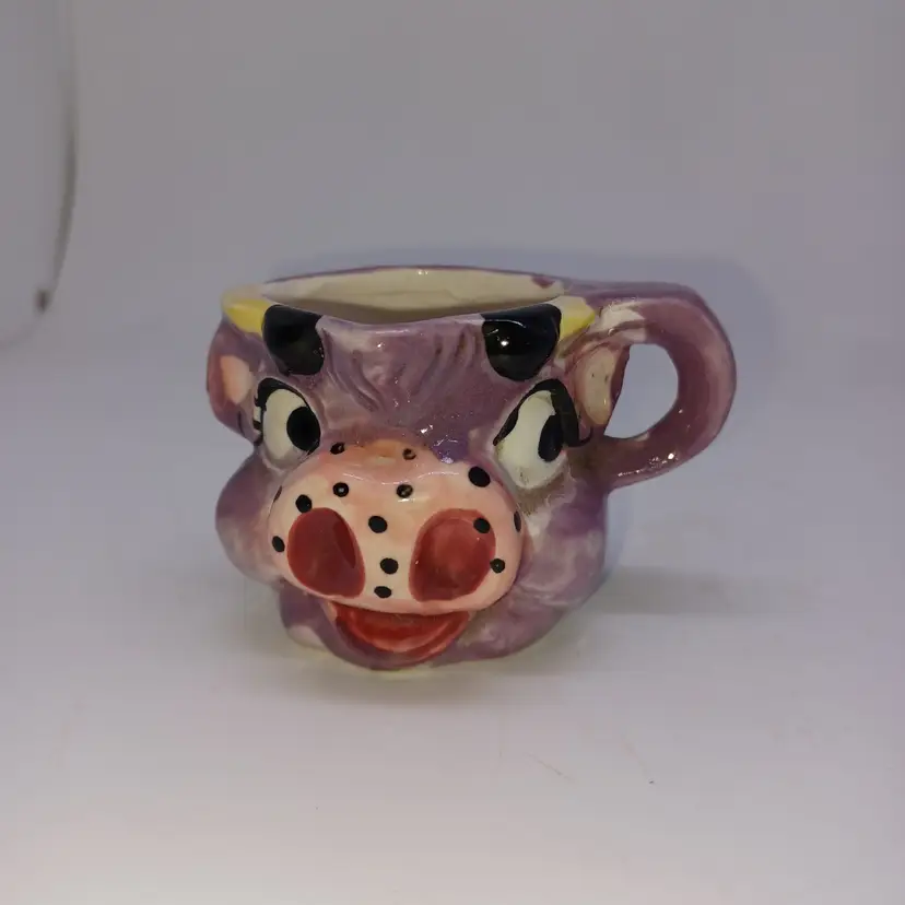 Vintage Hand Painted Thames Japan Purple Cow Meassuring 1/4 cup
