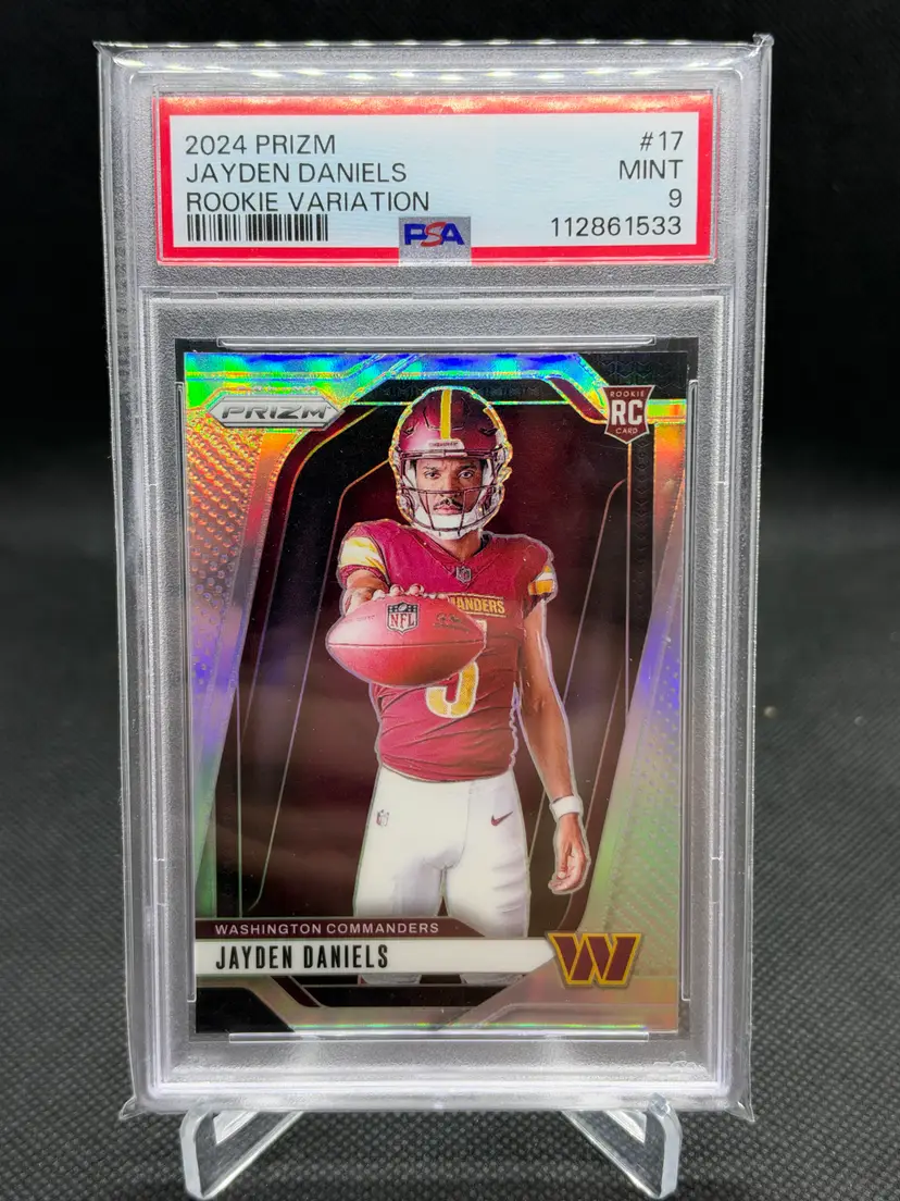 2024 Panini Prizm #17 Jayden Daniels Rookie Variation RC PSA 9 Mint Commanders