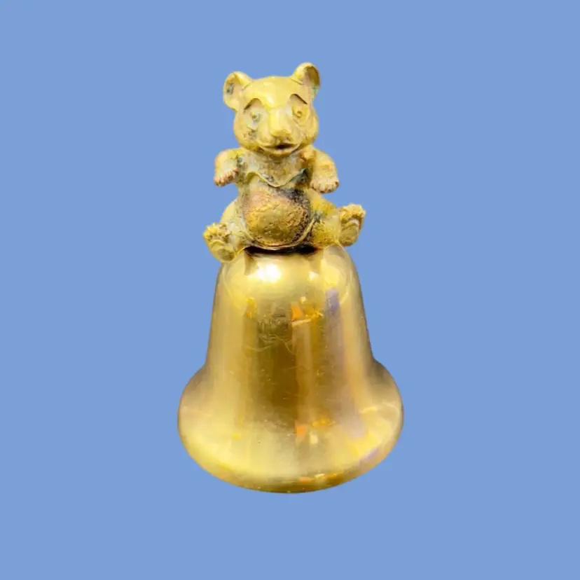#010- Brass Panda Bell Figurine 🔔 🐼 Hong Kong