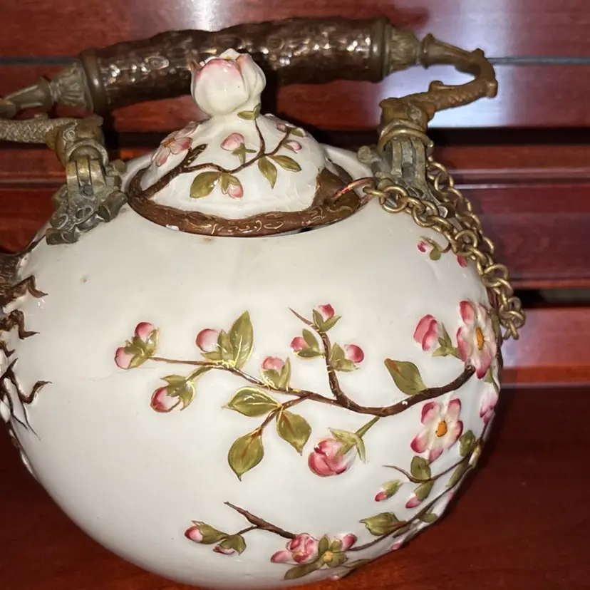 Antique Cherry Blossoms And Dragon Teapot