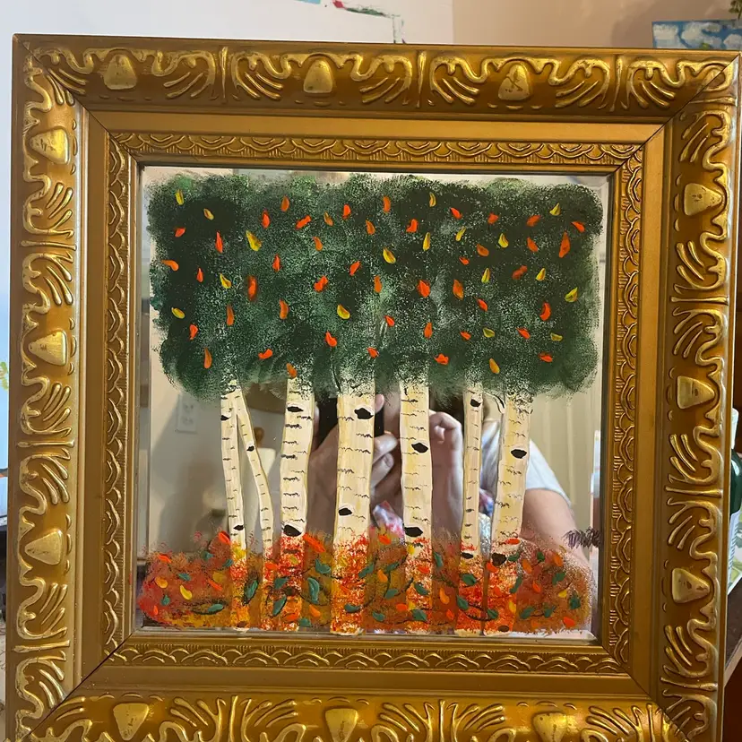 Birch Trees On Mirror