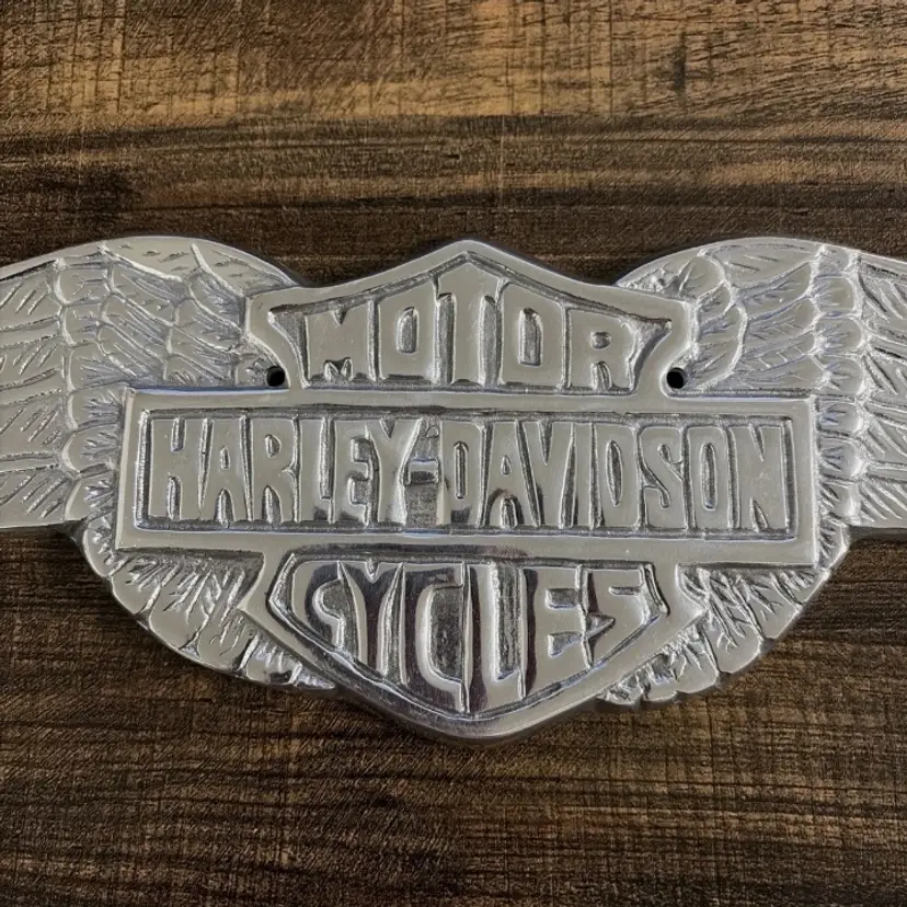 Harley-Davidson Winged Bar & Shield Cast Aluminum Metal Sign 14” Motorcycle