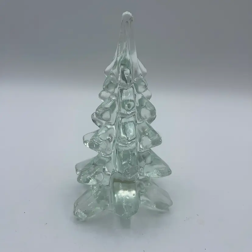 10-art Glass Christmas Tree 6.5 Inches Clear Glass