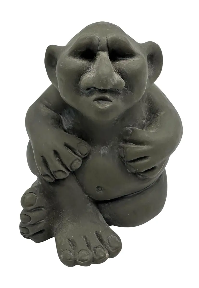 Signed K McGuire Vintage 1994 Kissing Garden Troll Ogre Gnome Goblin Figurine