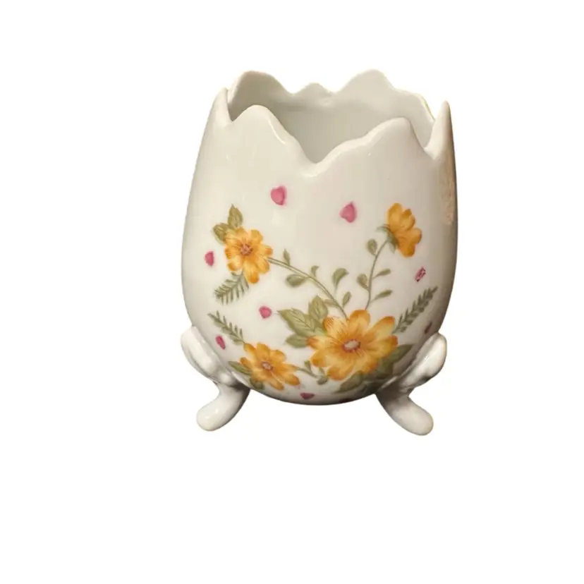 011 Lefton Porcelain Cracked Egg Vase