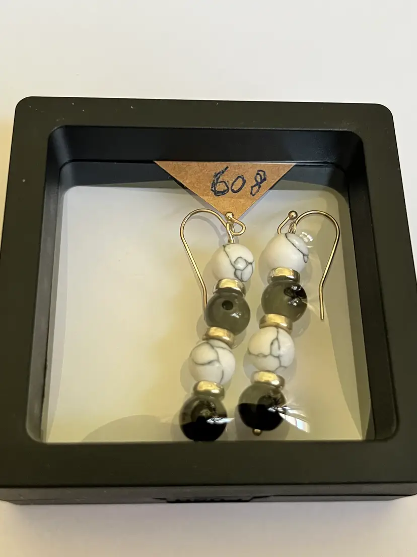 #608E Handcrafted Natural Stone Earrings