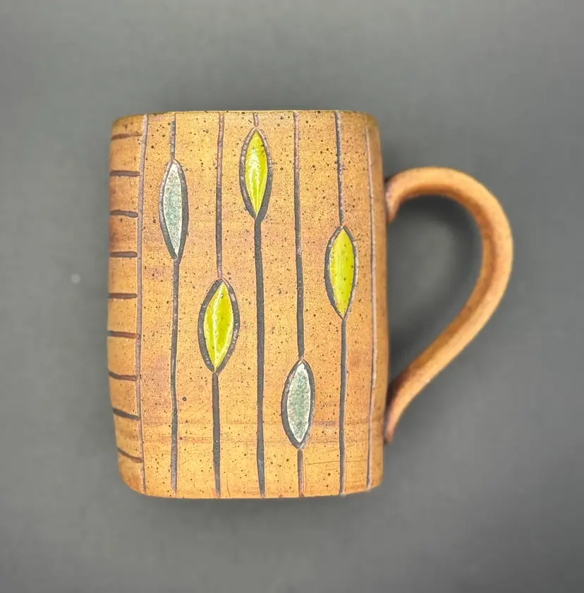 Art Pottery Coffee Mug - Signed 4”