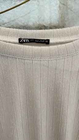 ZARA PEPLUM RIBBED KNIT SWEATER SIZE S