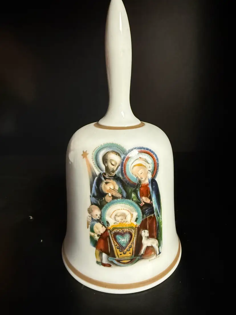 Vintage Ceramic Religious Bell