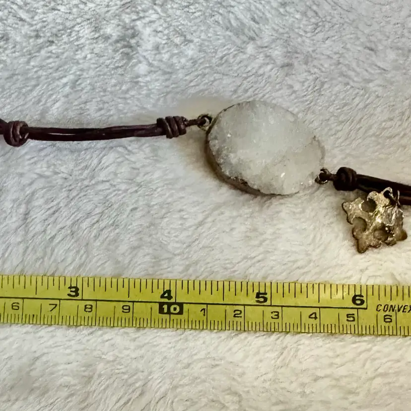 8" Leather Wrap Bracelet w/ Drury Quartz