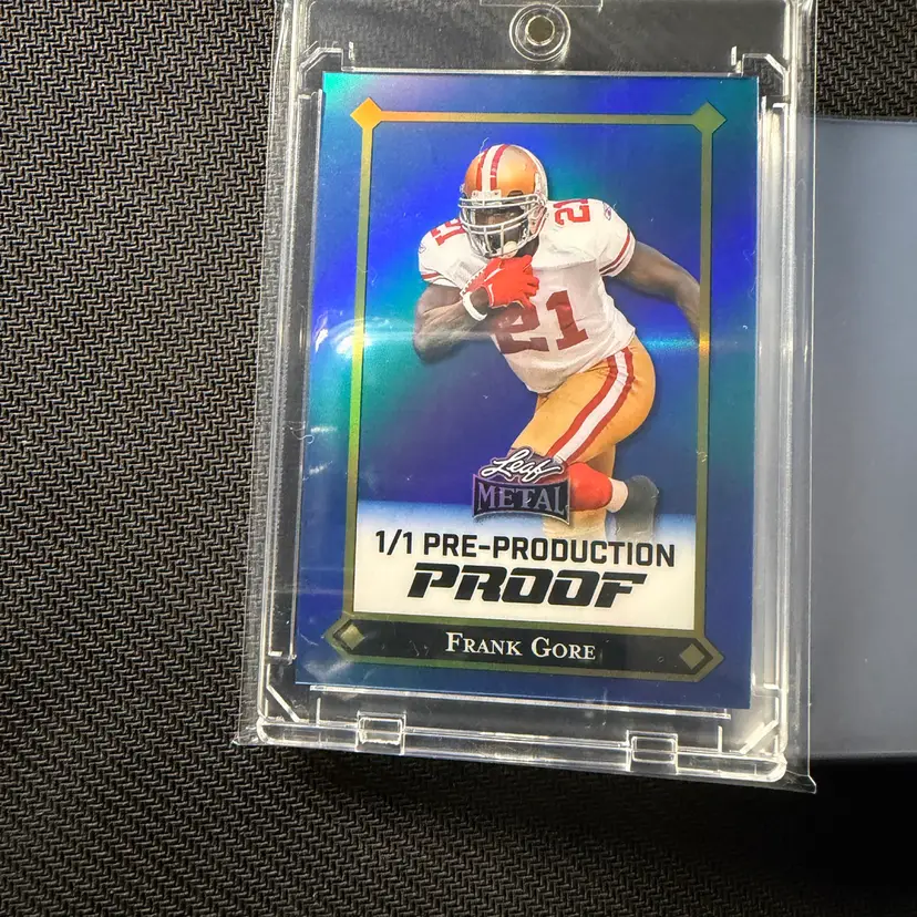 Leaf Metal Frank Gore 1/1 Pre-Production Proof + Mag & Bag