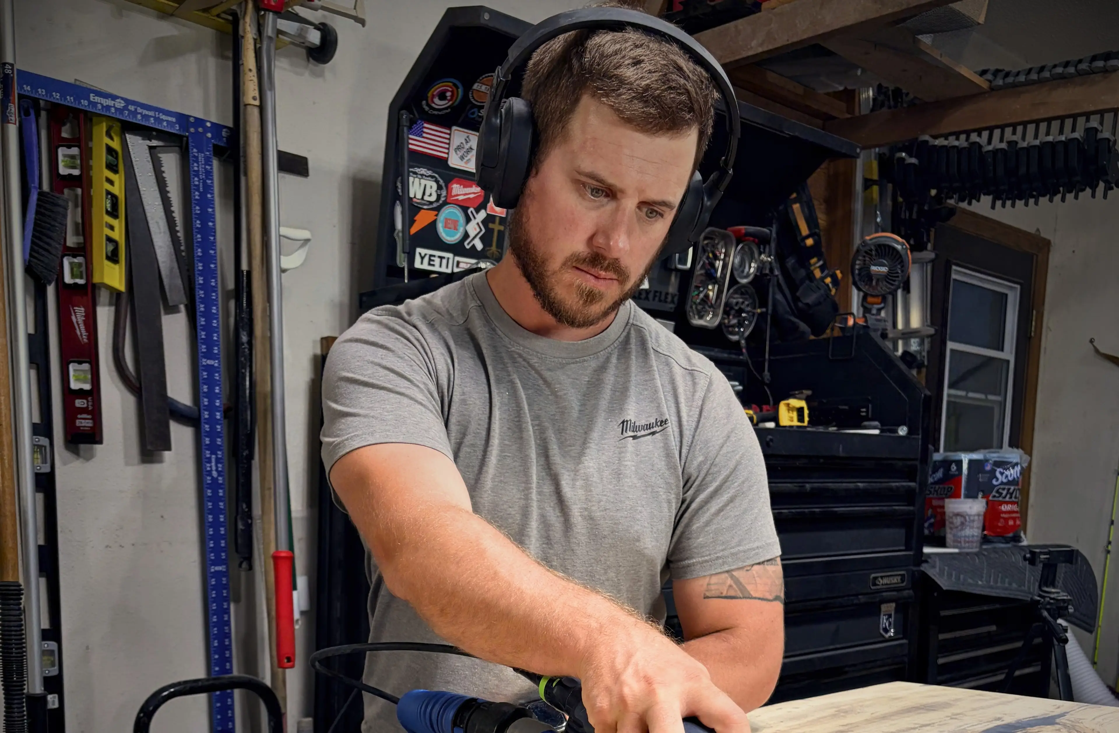 Jordan Ottley in his workshop